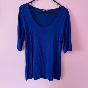 Cable & Gauge Blue 3/4 Sleeve Relaxed T-Shirt